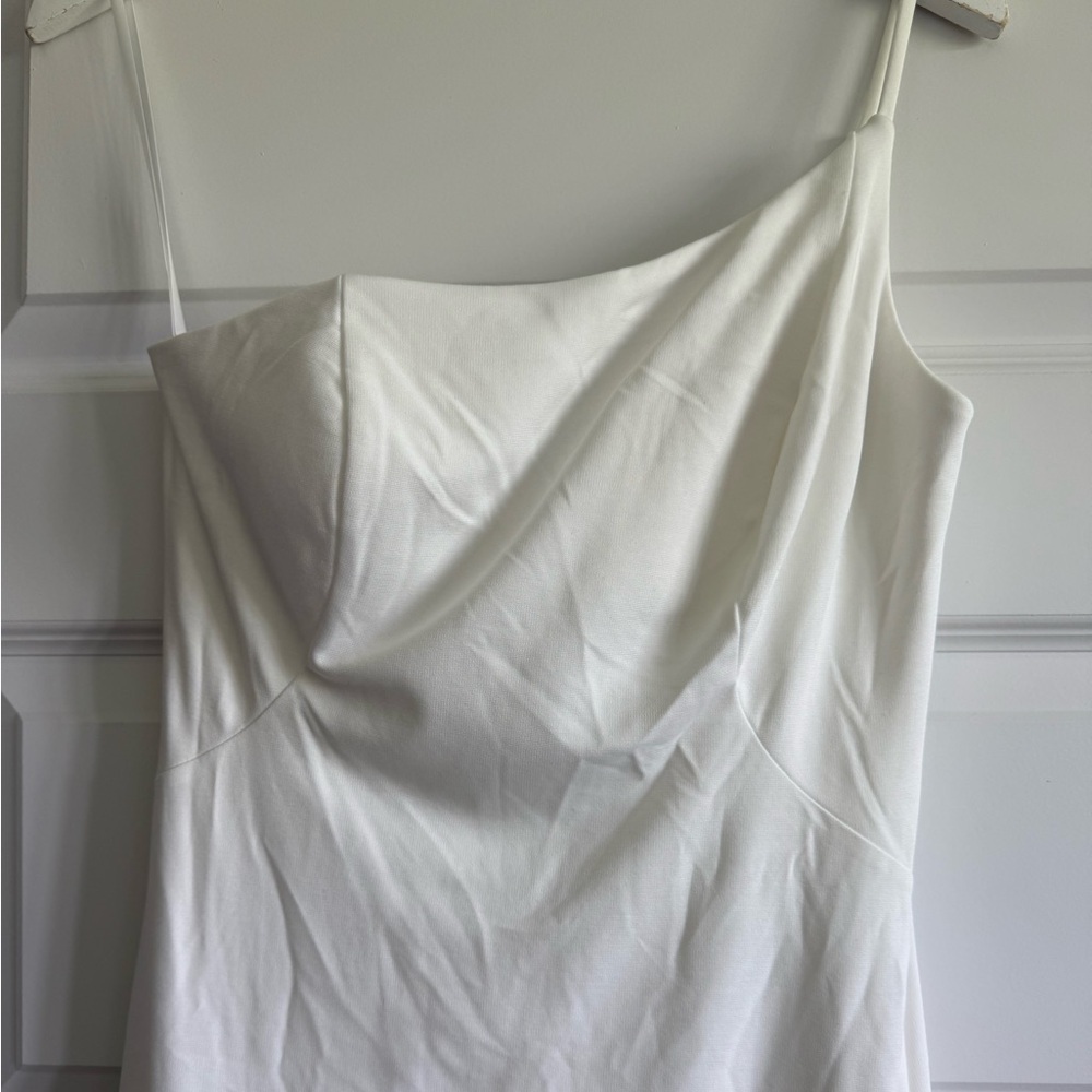 La Femme - 28176 One Shoulder Dress with High Slit - White - Picture 10 of 16